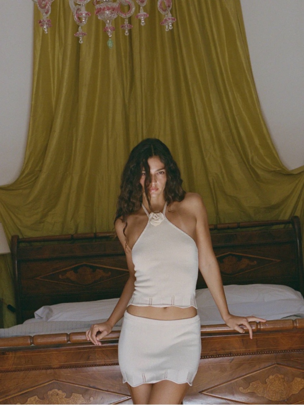 With Jean Camille Mini Skirt in Beige
